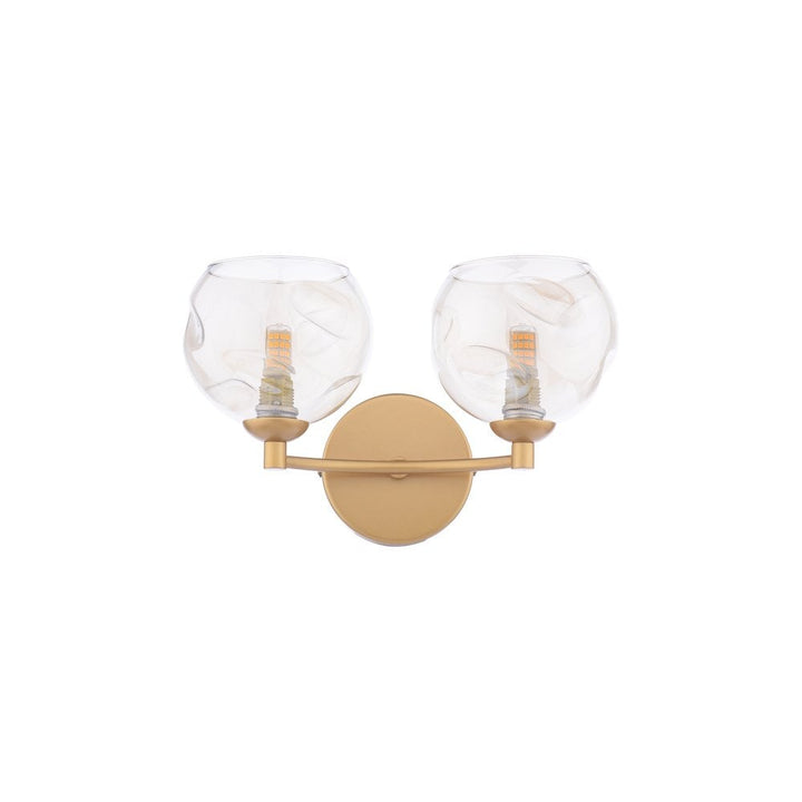 Dar IZZ0935-16 | Izzy Wall Light | Polished Gold with Champagne Glass