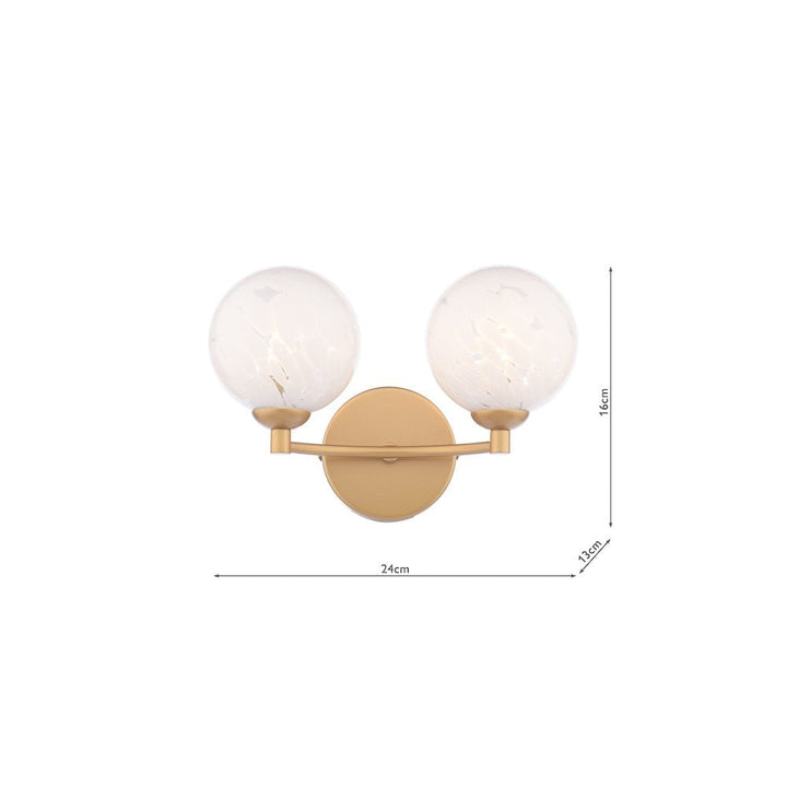 Dar IZZ0935-17 | Izzy Wall Light | Gold Finish with Confetti Glass