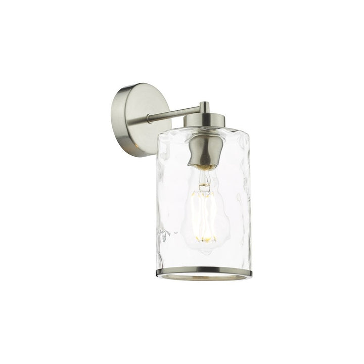Dar OLS0746 | Olsen Wall Light | Satin Chrome & Glass
