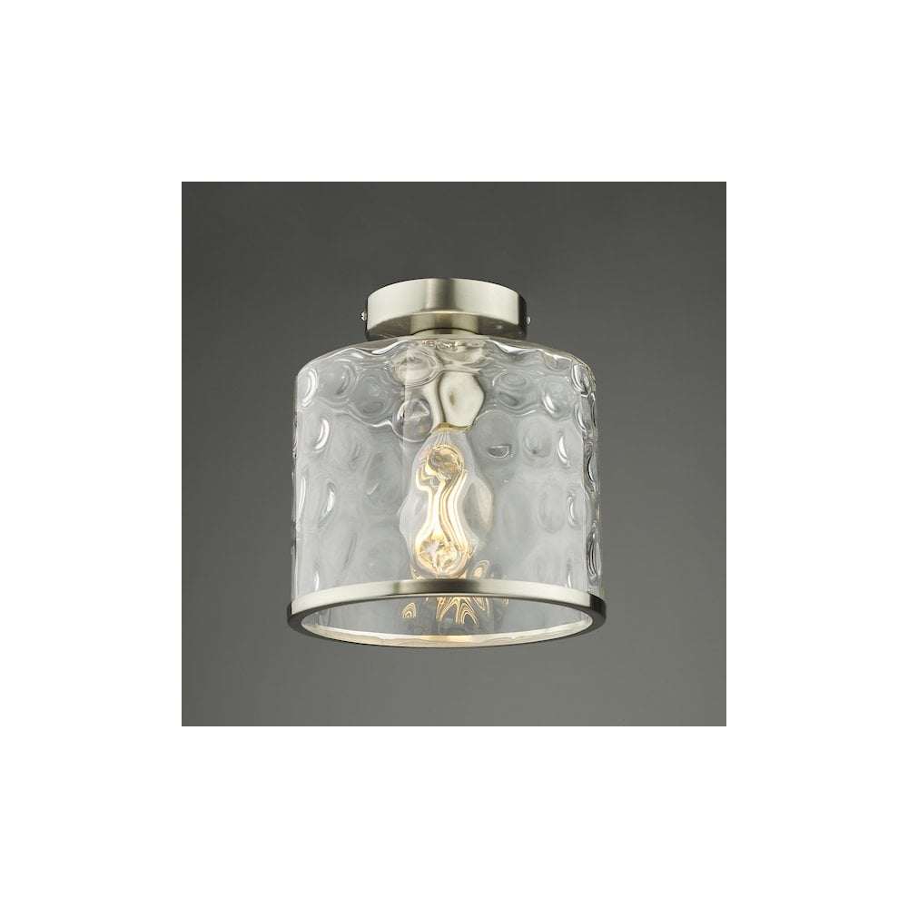 Dar OLS4846 | Olsen Semi-Flush | Satin Chrome & Glass