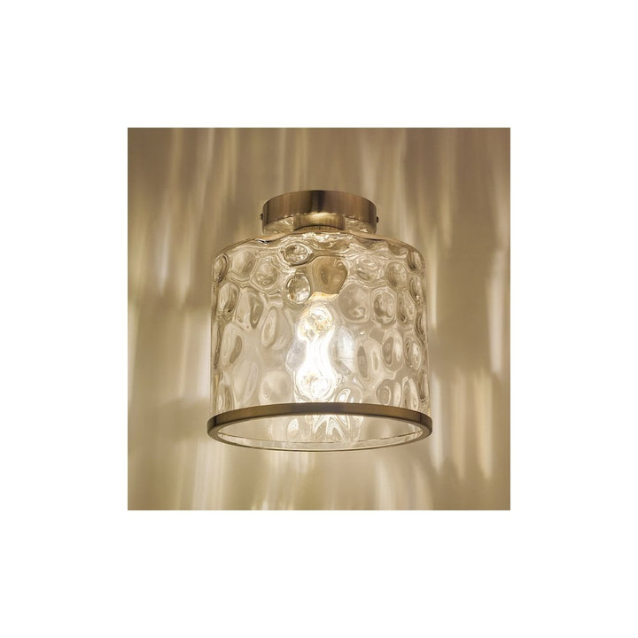 Dar OLS4846 | Olsen Semi-Flush | Satin Chrome & Glass