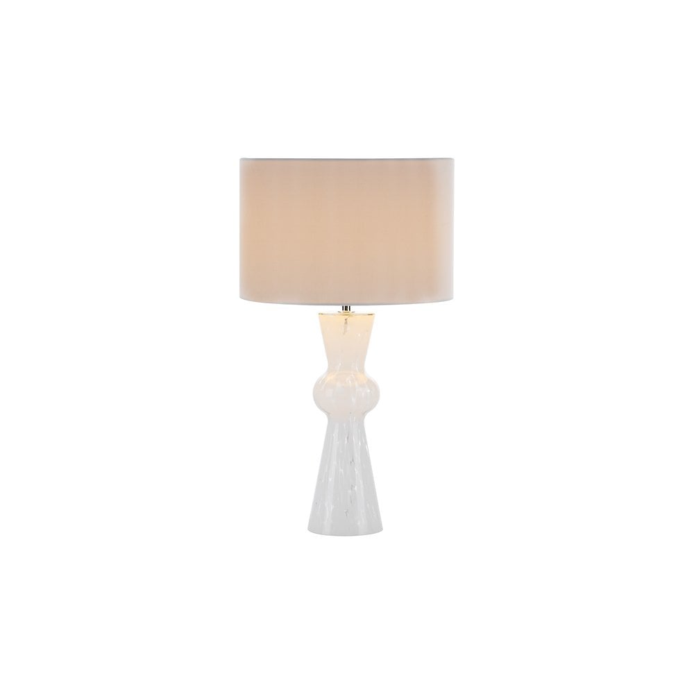 Dar RHE422 | Rheneas Table Lamp | White Glass & Polished Chrome Shade