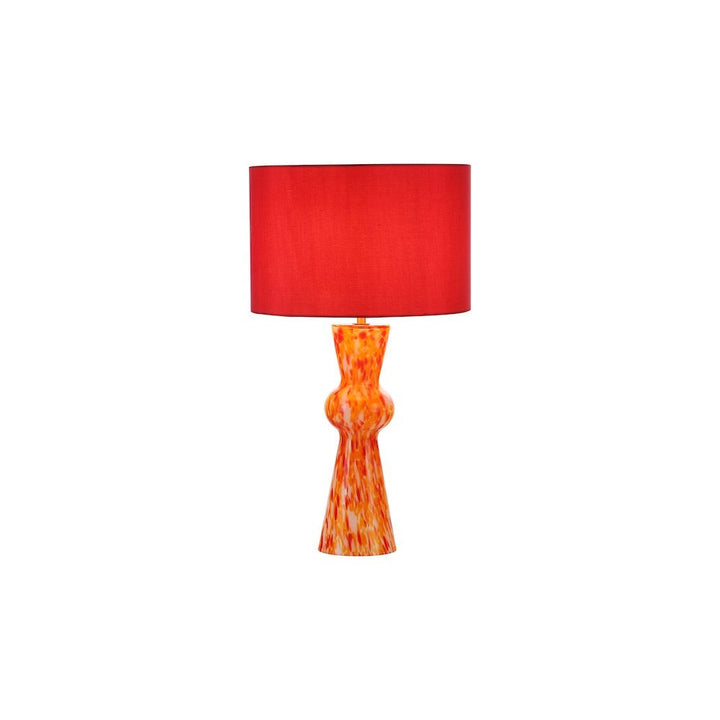 Dar RHE4225 | Rheneas Table Lamp | Red Glass & Chic Shade
