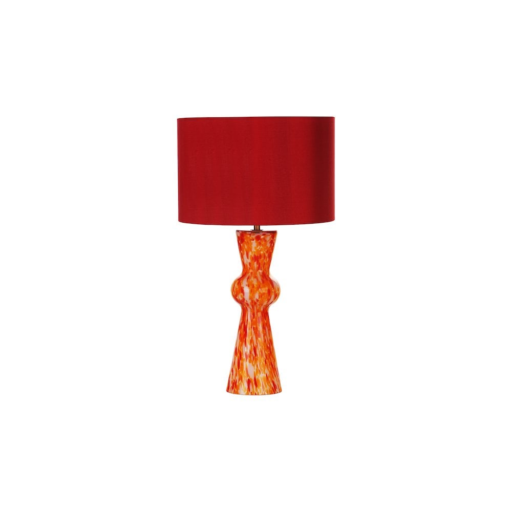 Dar RHE4225 | Rheneas Table Lamp | Red Glass & Chic Shade