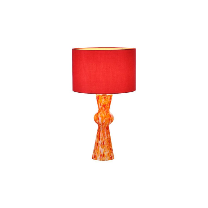 Dar RHE4225 | Rheneas Table Lamp | Red Glass & Chic Shade