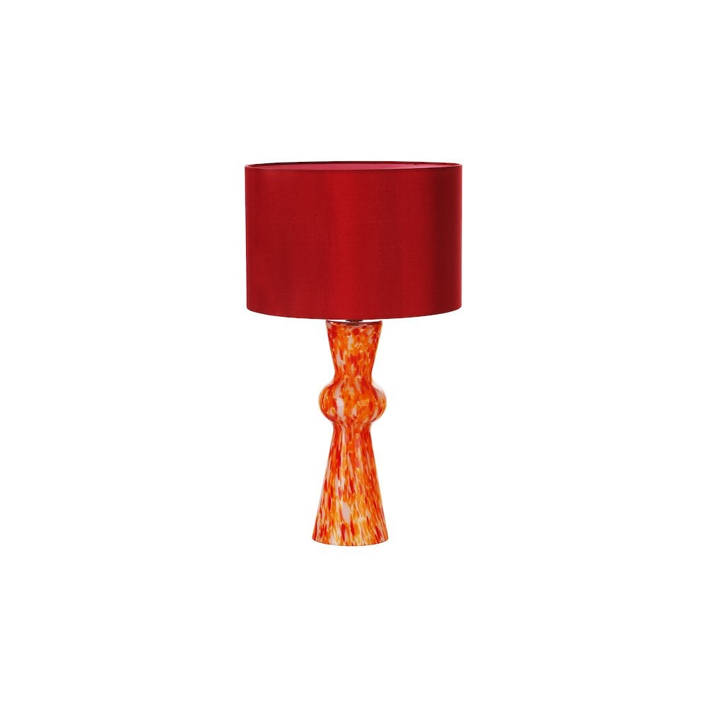 Dar RHE4225 | Rheneas Table Lamp | Red Glass & Chic Shade