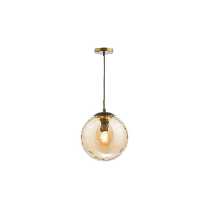 Dar SP70-RIP8820 | Ripple Single Pendant | Bronze and Champagne Glass