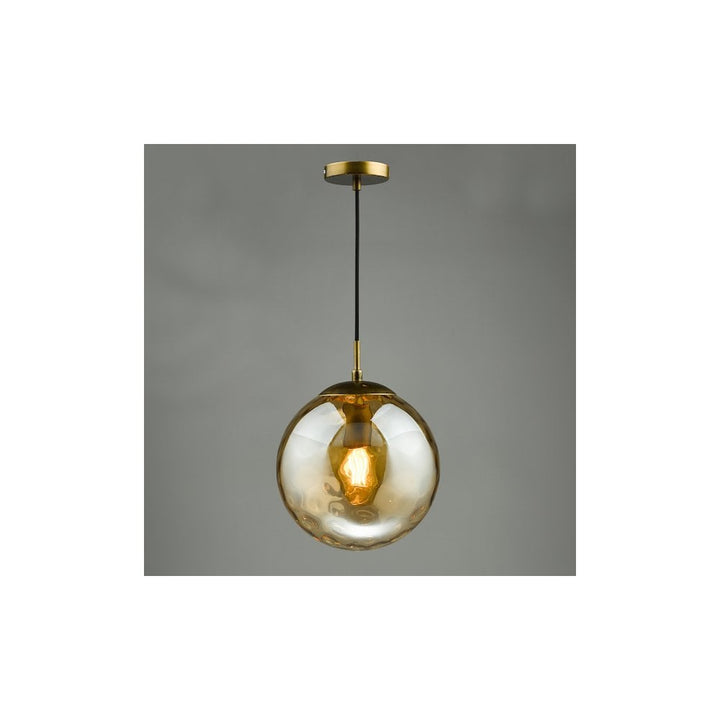 Dar SP70-RIP8820 | Ripple Single Pendant | Bronze and Champagne Glass