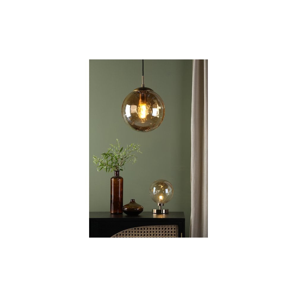 Dar SP70-RIP8820 | Ripple Single Pendant | Bronze and Champagne Glass
