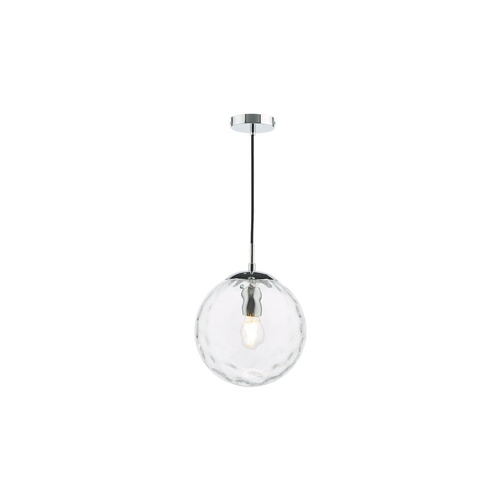 Dar SP71-RIP8808 | Ripple Pendant | Polished Chrome & Clear Glass