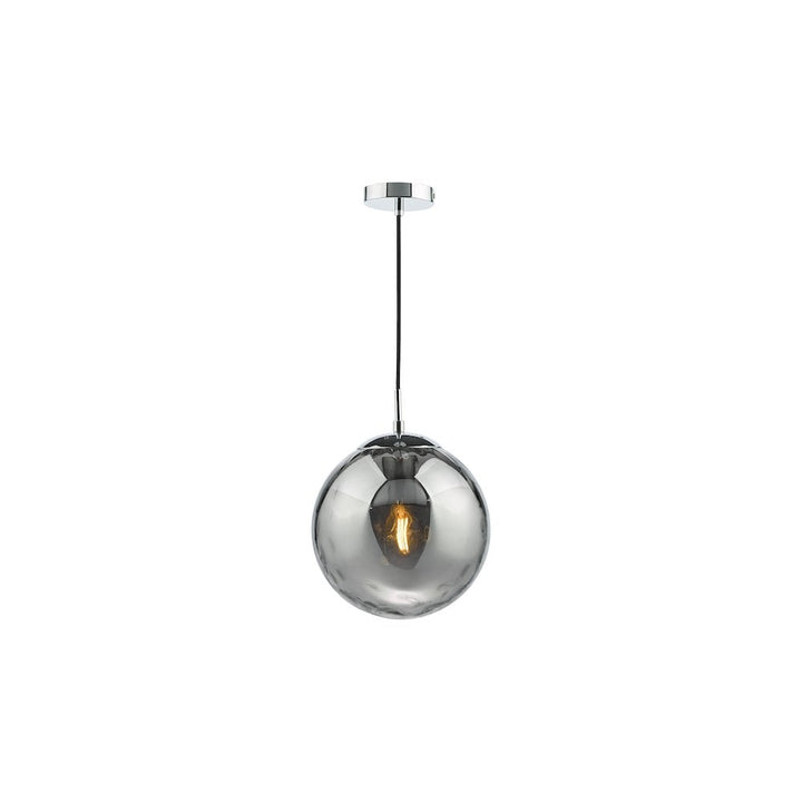 Dar SP71-RIP8810 | Ripple Pendant | Polished Chrome & Smoked Glass