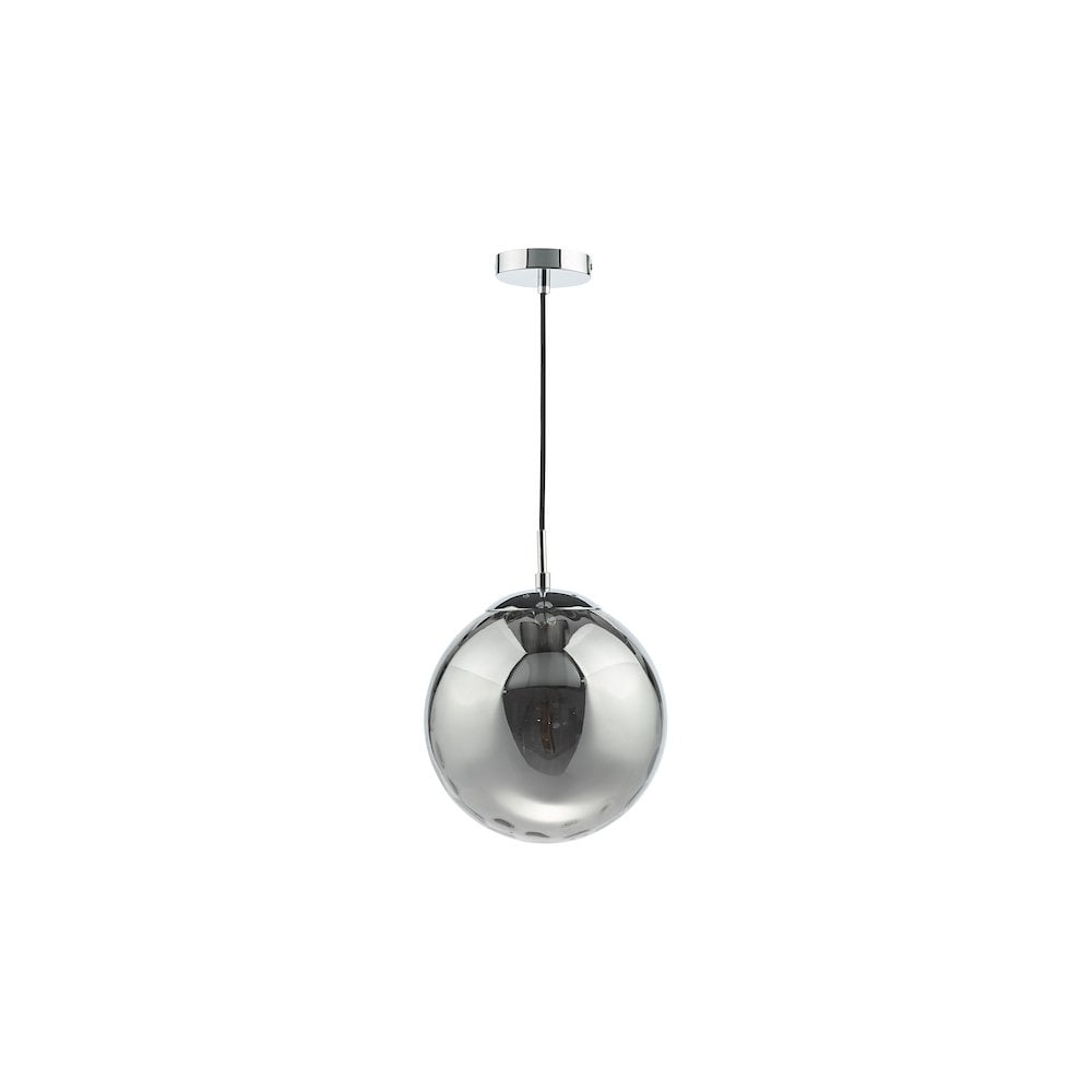 Dar SP71-RIP8810 | Ripple Pendant | Polished Chrome & Smoked Glass