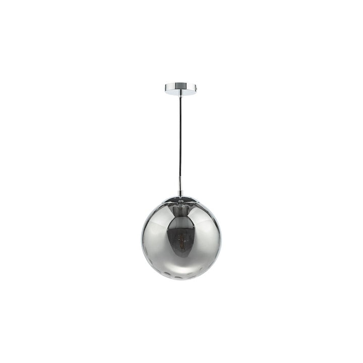 Dar SP71-RIP8810 | Ripple Pendant | Polished Chrome & Smoked Glass