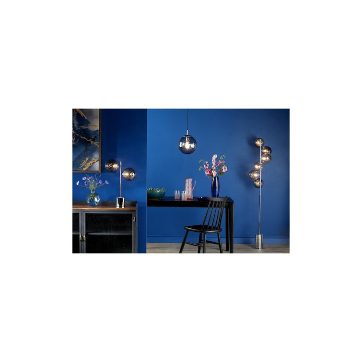 Dar SP71-RIP8810 | Ripple Pendant | Polished Chrome & Smoked Glass