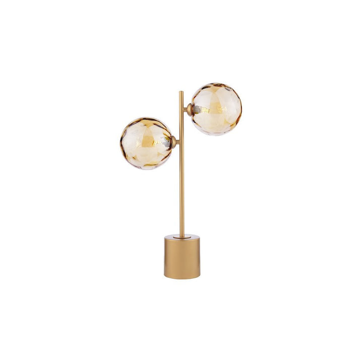 Dar SPI4235-11 | Spiral | Matt Gold Table Lamp | Champagne Dimpled Glass