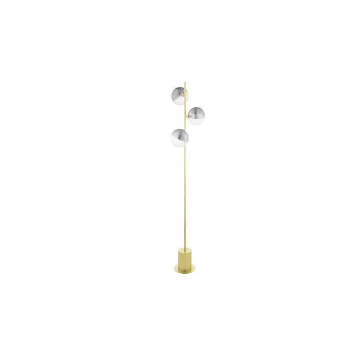Dar SPI5535-19 | Spiral | 3 Light Floor Lamp | Matt Gold with Smoked Glass