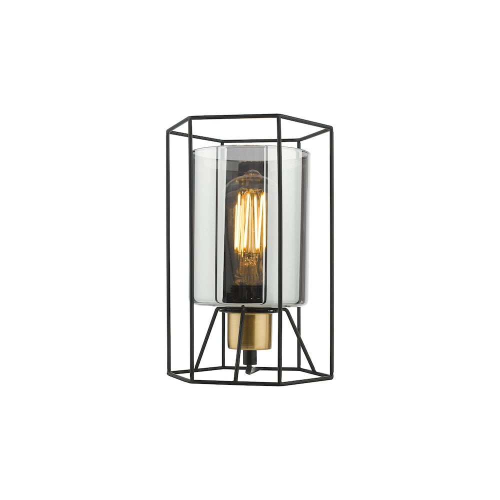 Dar TAT0122 | Tatum Pendant | Matt Black and Smoked Glass