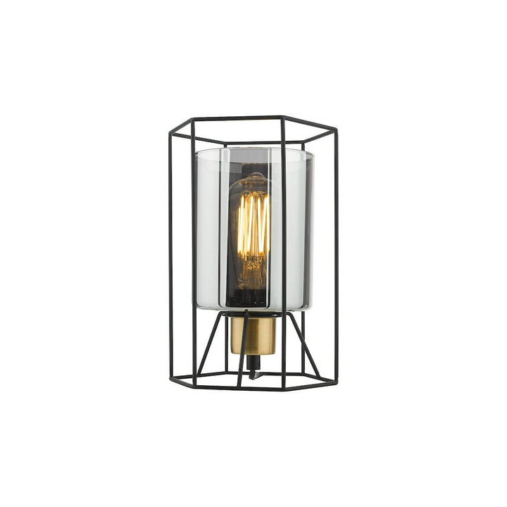 Dar TAT0122 | Tatum Pendant | Matt Black and Smoked Glass