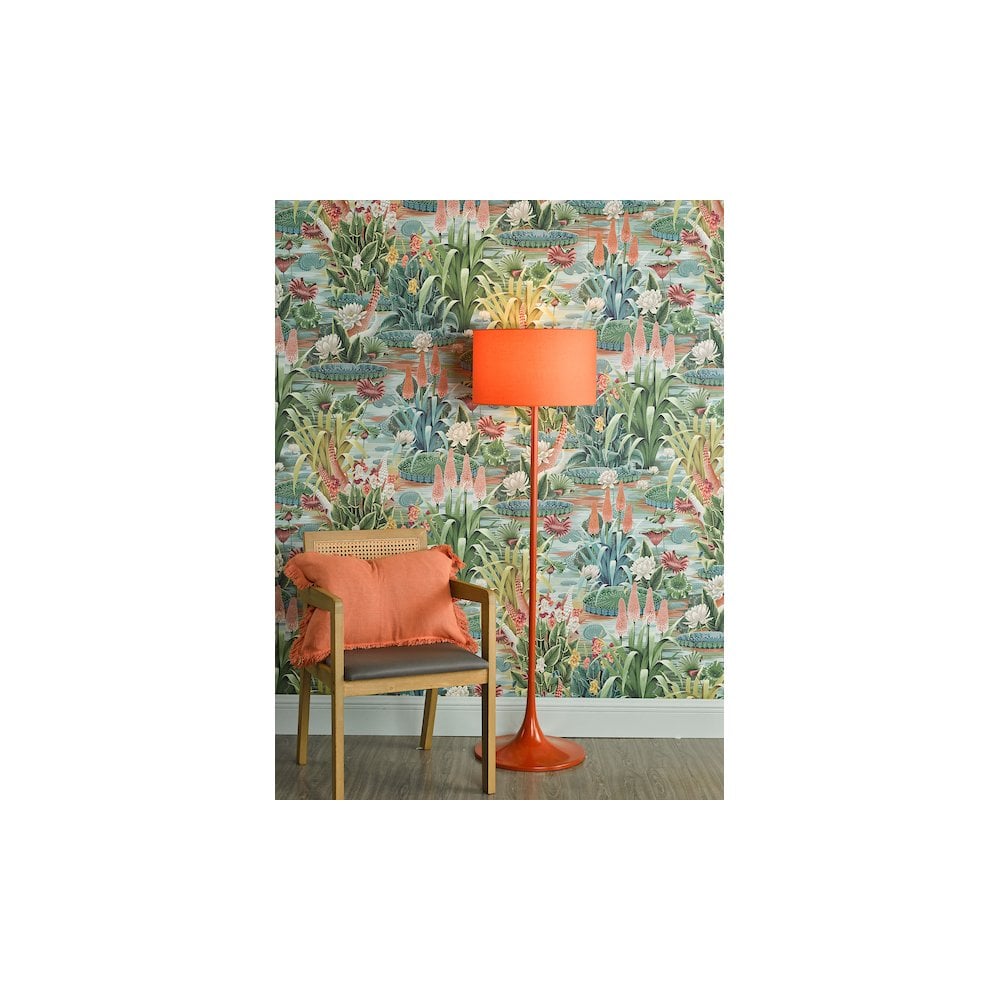 Dar TOL4911 | Toledo | Floor Lamp | Satin Orange With Shade