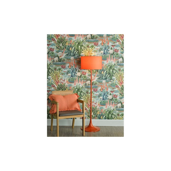 Dar TOL4911 | Toledo | Floor Lamp | Satin Orange With Shade