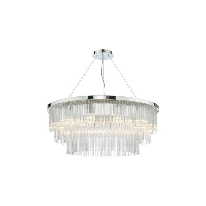 Dar ALP1244 | Alpheios Chandelier | Polished Chrome Glass