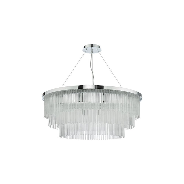 Dar ALP1244 | Alpheios Chandelier | Polished Chrome Glass