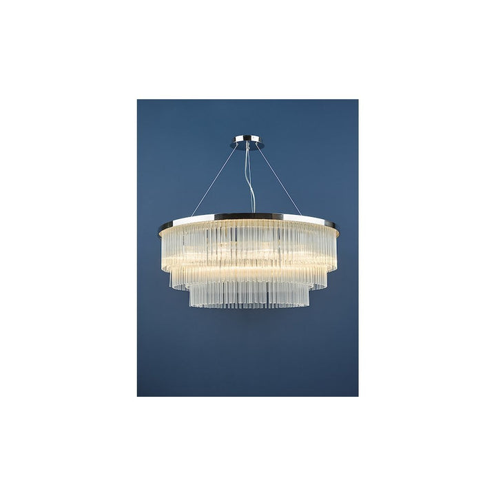 Dar ALP1244 | Alpheios Chandelier | Polished Chrome Glass