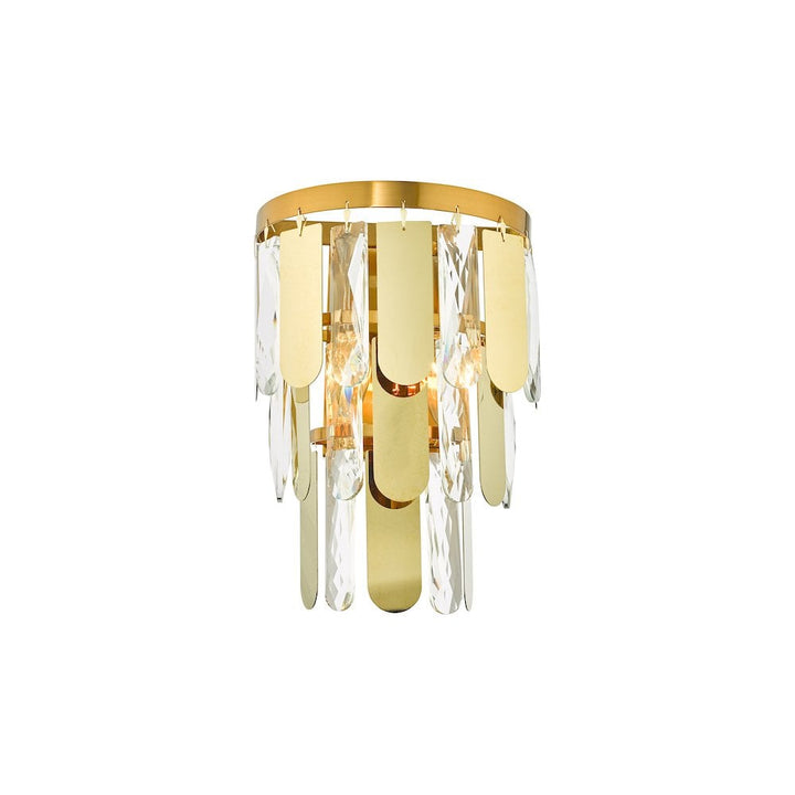 Dar Lighting AMI0935 | Amira 2-Light Wall Light | Polished Gold & Crystal