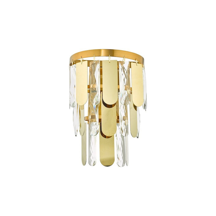 Dar Lighting AMI0935 | Amira 2-Light Wall Light | Polished Gold & Crystal