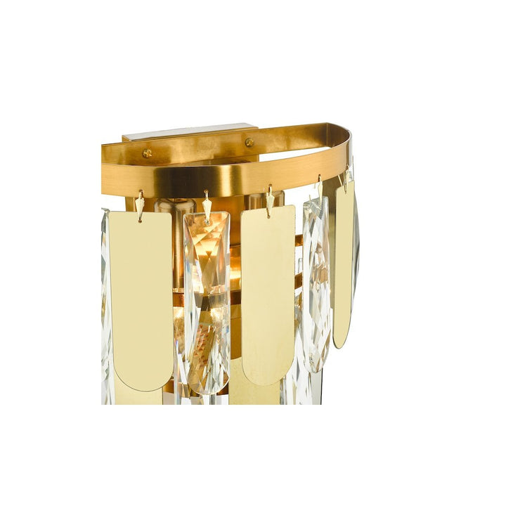 Dar Lighting AMI0935 | Amira 2-Light Wall Light | Polished Gold & Crystal