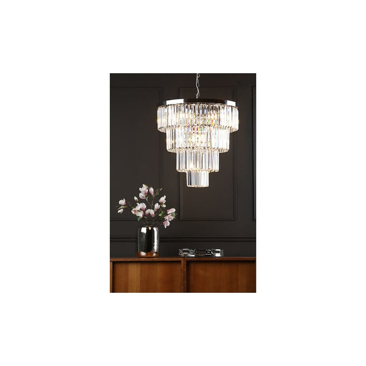 Dar Lighting ANG0808 | Angel 8-Light Pendant | Polished Chrome & Crystal