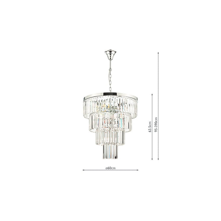 Dar Lighting ANG0808 | Angel 8-Light Pendant | Polished Chrome & Crystal