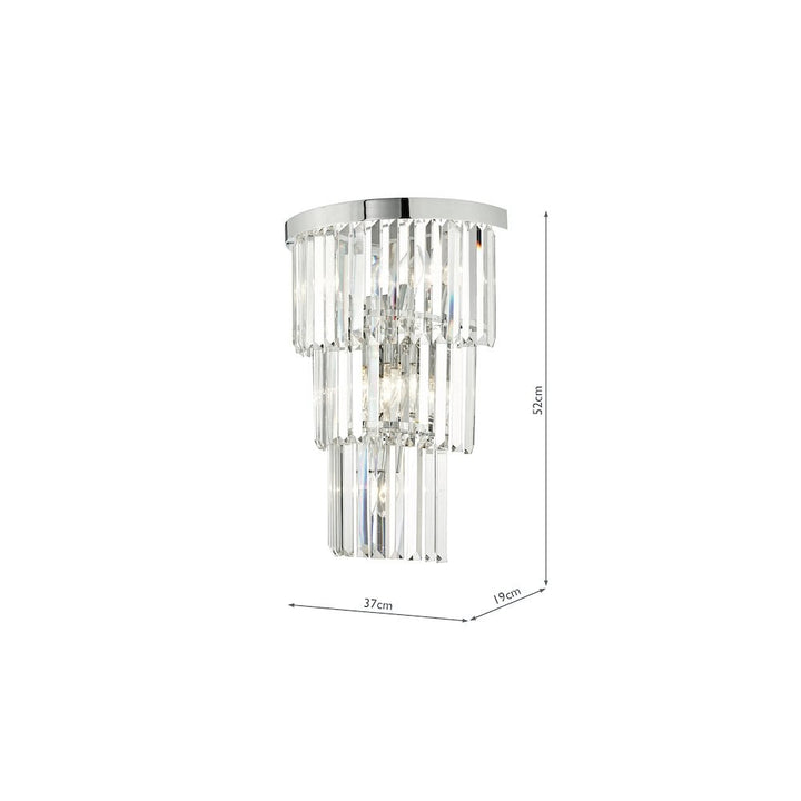 Dar Lighting ANG3008 | Angel 6-Light Wall Light | Polished Chrome & Crystal