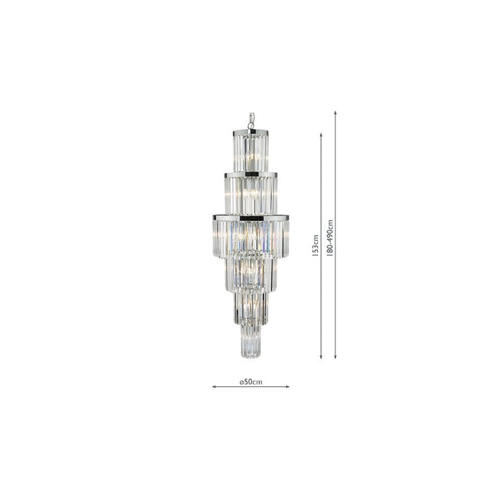 Dar Lighting ANG3308 | Angel 28-Light Chandelier | Crystal & Polished Chrome