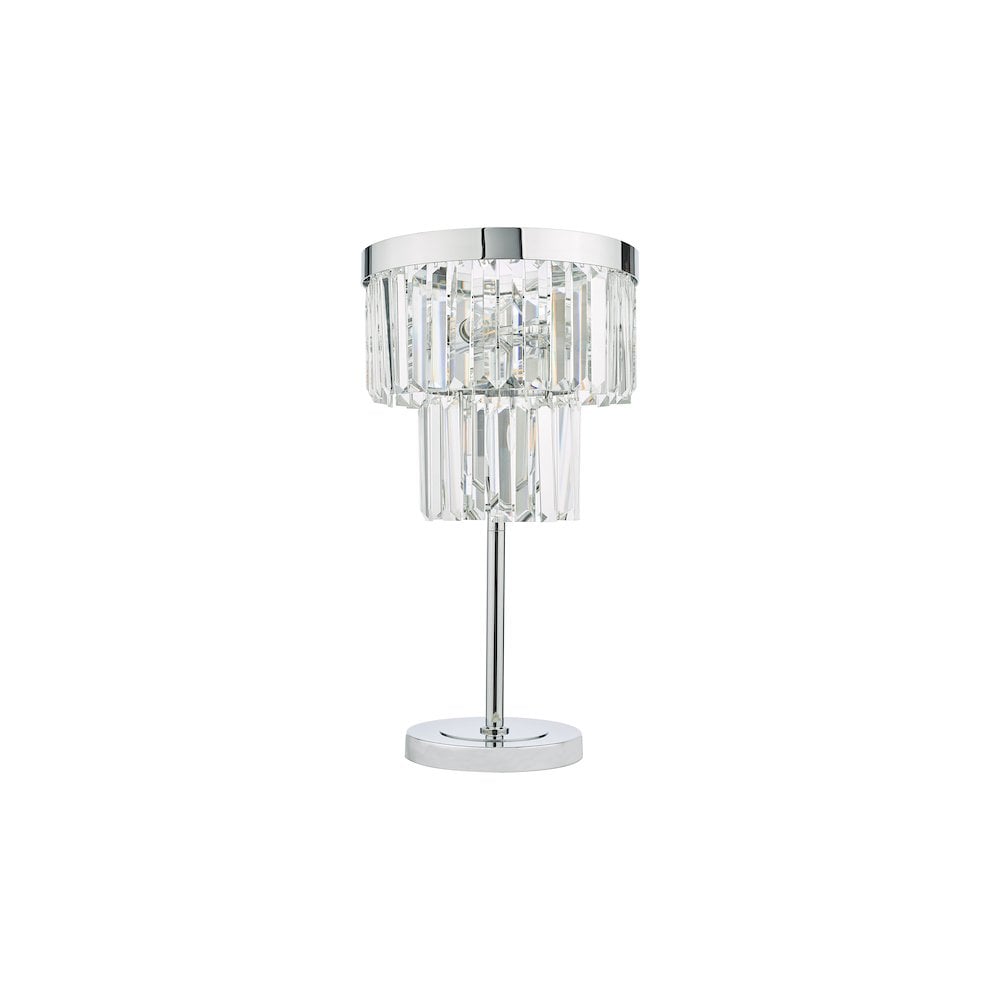Dar Lighting ANG4208 | Angel 4-Light Table Lamp | Crystal & Polished Chrome