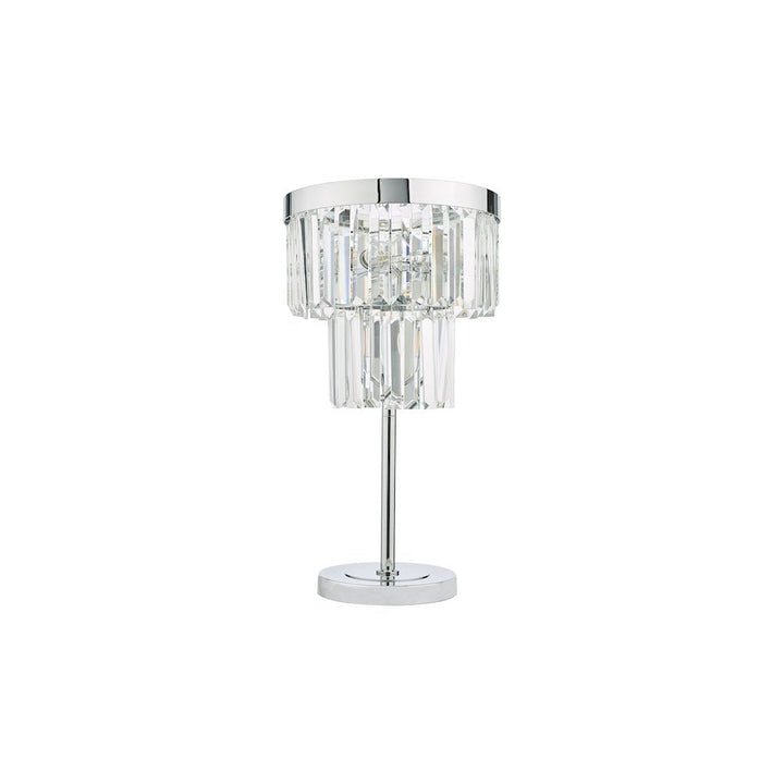 Dar Lighting ANG4208 | Angel 4-Light Table Lamp | Crystal & Polished Chrome