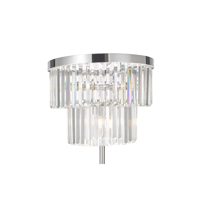 Dar Lighting ANG4908 | Angel 6-Light Floor Lamp | Polished Chrome & Crystal
