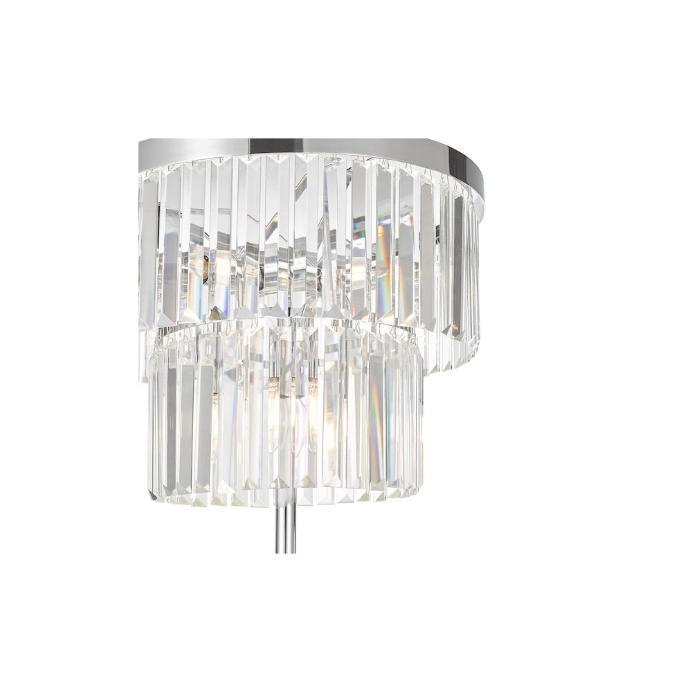 Dar Lighting ANG4908 | Angel 6-Light Floor Lamp | Polished Chrome & Crystal