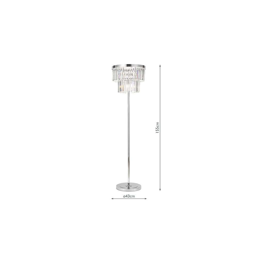 Dar Lighting ANG4908 | Angel 6-Light Floor Lamp | Polished Chrome & Crystal