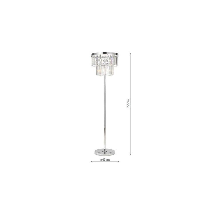 Dar Lighting ANG4908 | Angel 6-Light Floor Lamp | Polished Chrome & Crystal