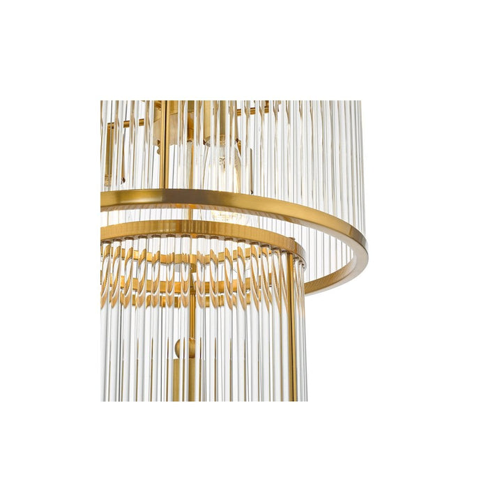 Dar ELE1535 | Eleanor | 15 Light Chandelier | Natural Brass Glass