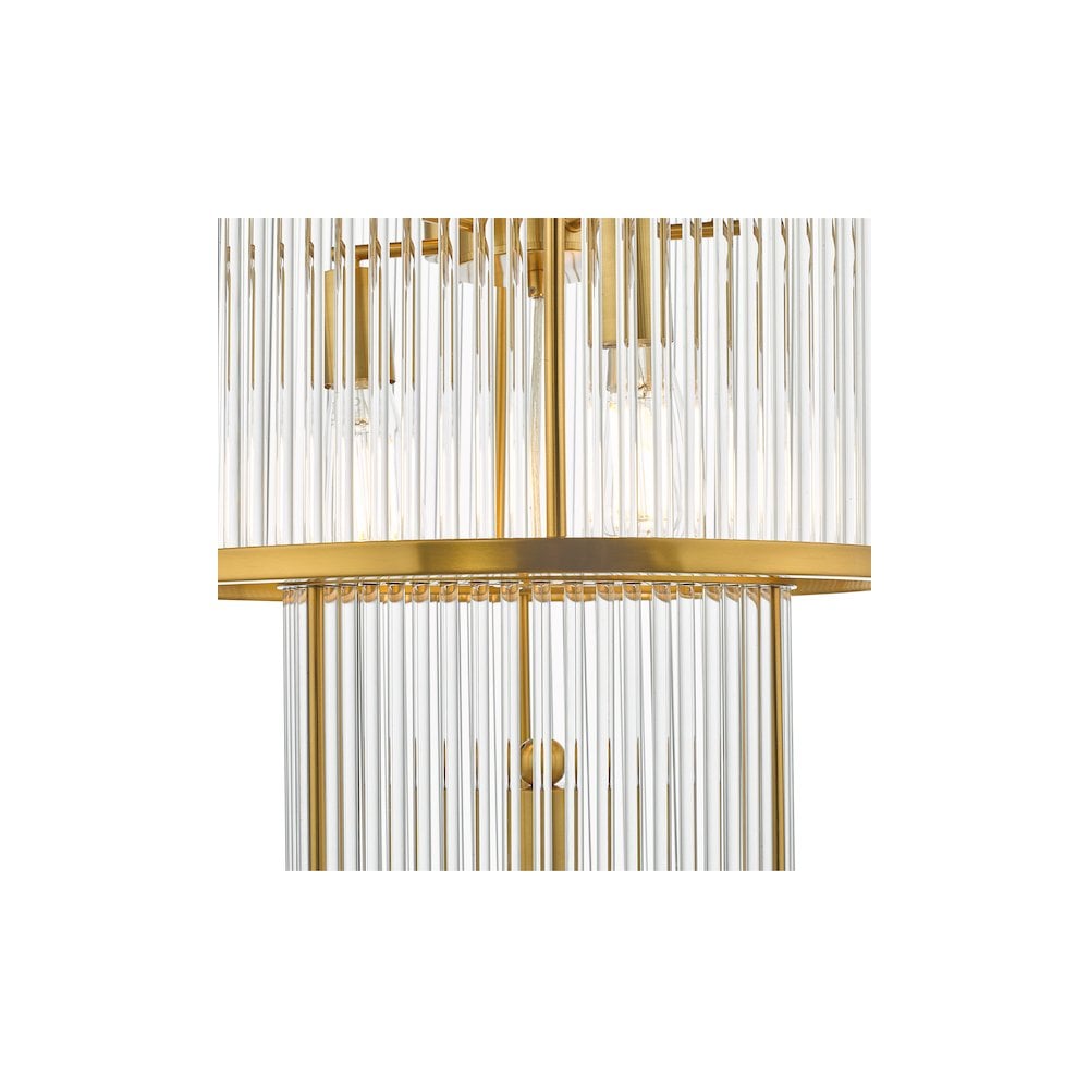 Dar ELE1535 | Eleanor | 15 Light Chandelier | Natural Brass Glass