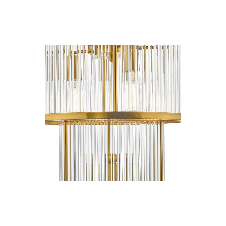 Dar ELE1535 | Eleanor | 15 Light Chandelier | Natural Brass Glass