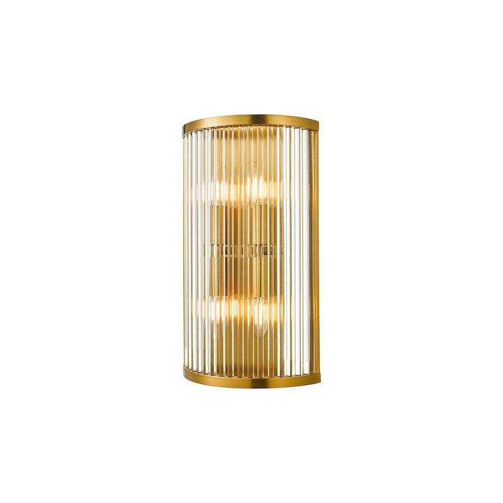 Dar ELE3035 | Eleanor | 4 Light Wall Light | Natural Brass Glass