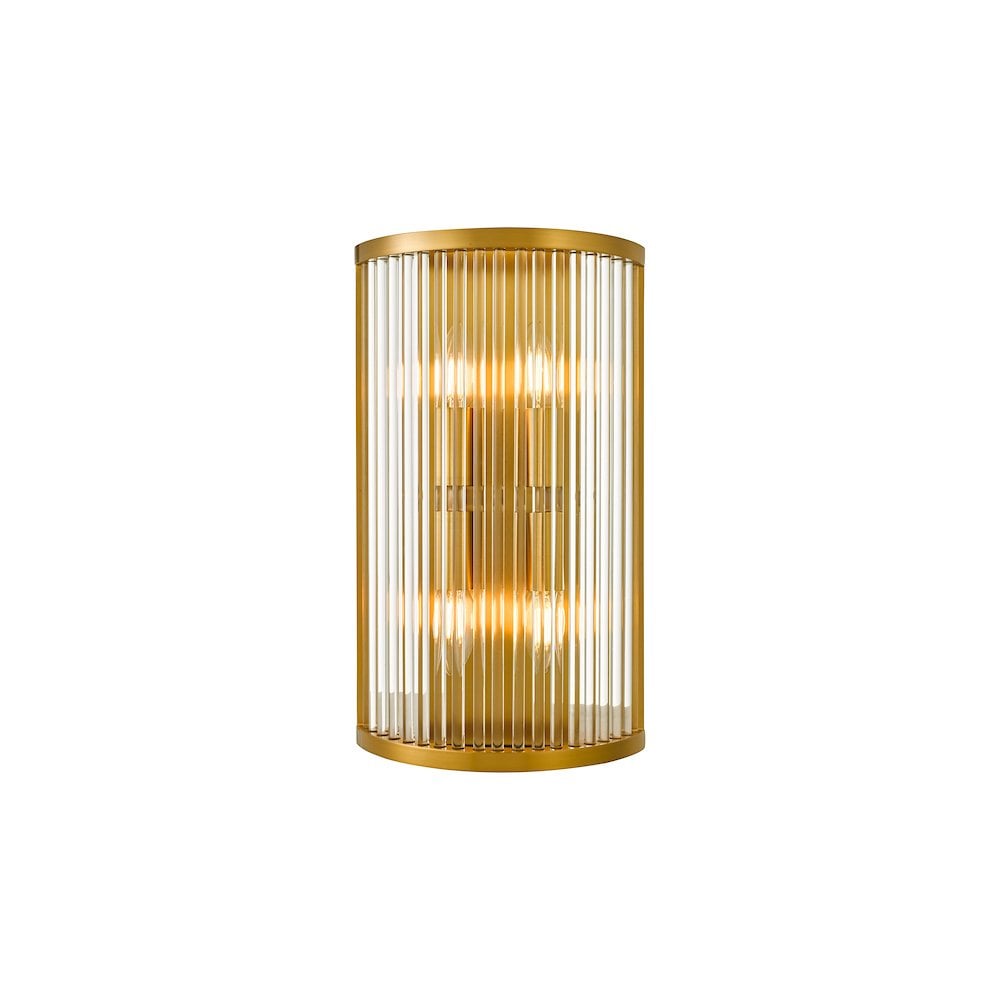 Dar ELE3035 | Eleanor | 4 Light Wall Light | Natural Brass Glass