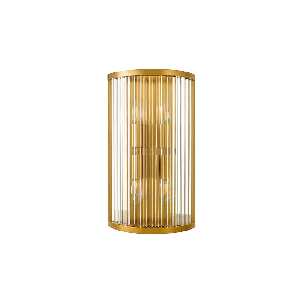 Dar ELE3035 | Eleanor | 4 Light Wall Light | Natural Brass Glass