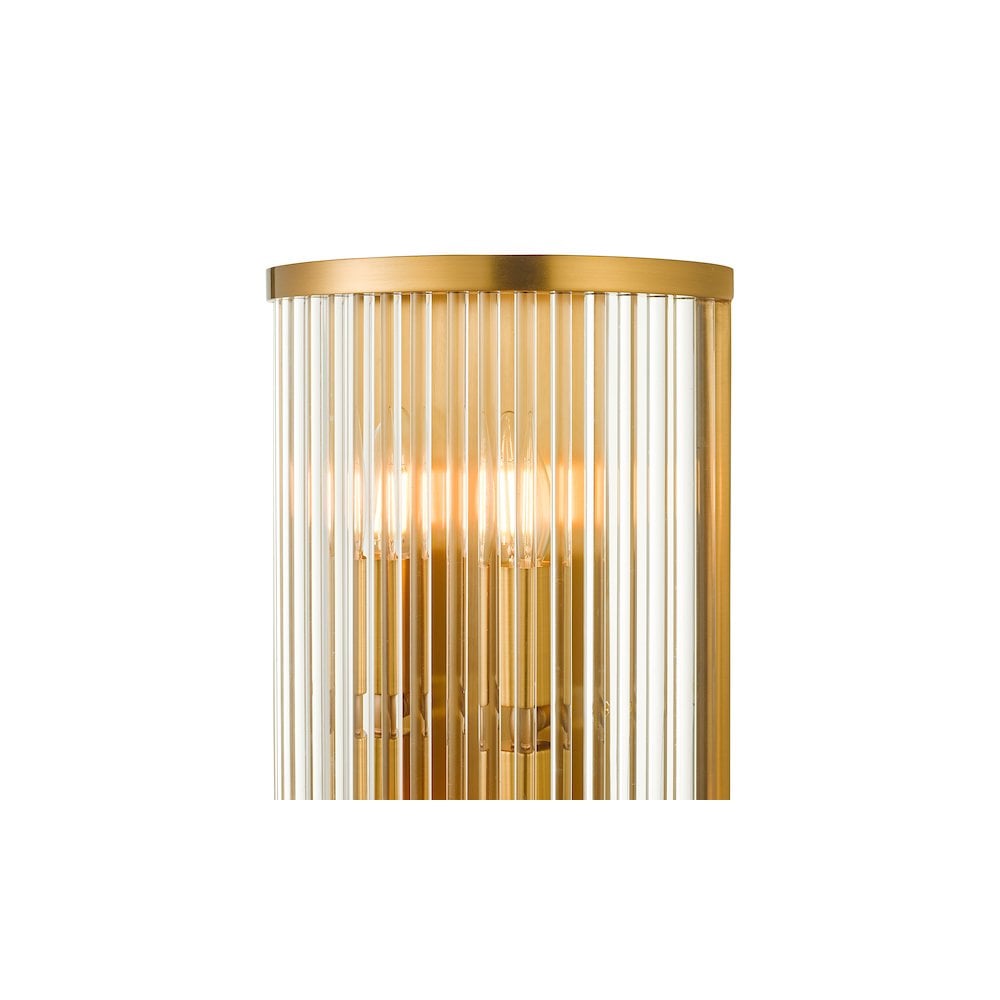 Dar ELE3035 | Eleanor | 4 Light Wall Light | Natural Brass Glass