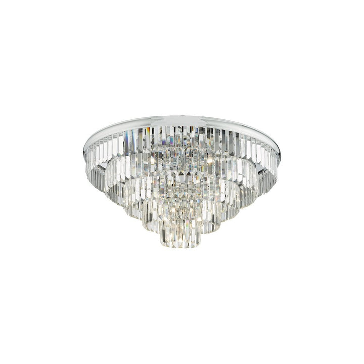 Dar EUL6450 | Eulalia | 12-Light Flush Mount in Polished Chrome and Crystal
