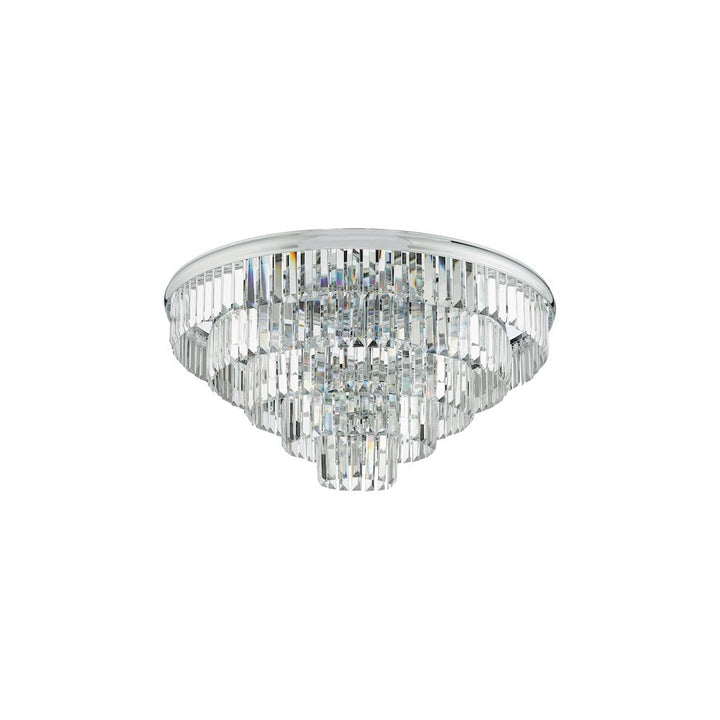 Dar EUL6450 | Eulalia | 12-Light Flush Mount in Polished Chrome and Crystal