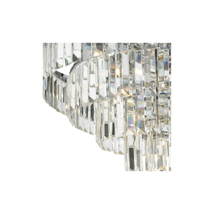 Dar EUL6450 | Eulalia | 12-Light Flush Mount in Polished Chrome and Crystal